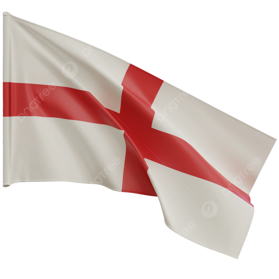 the flag of england flying in the wind