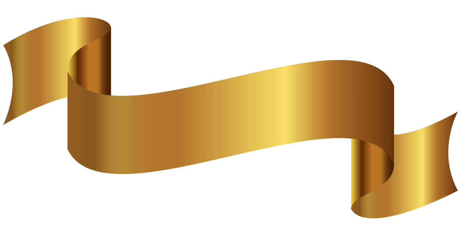 a gold ribbon on a white background