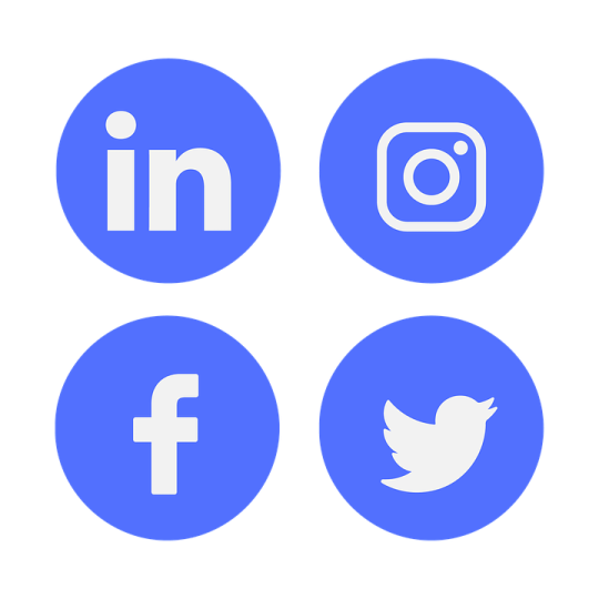 a set of social icons on a white background