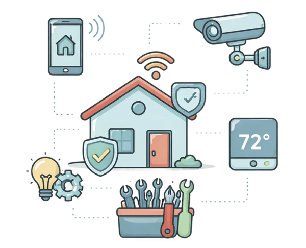 an illustration of a home security system