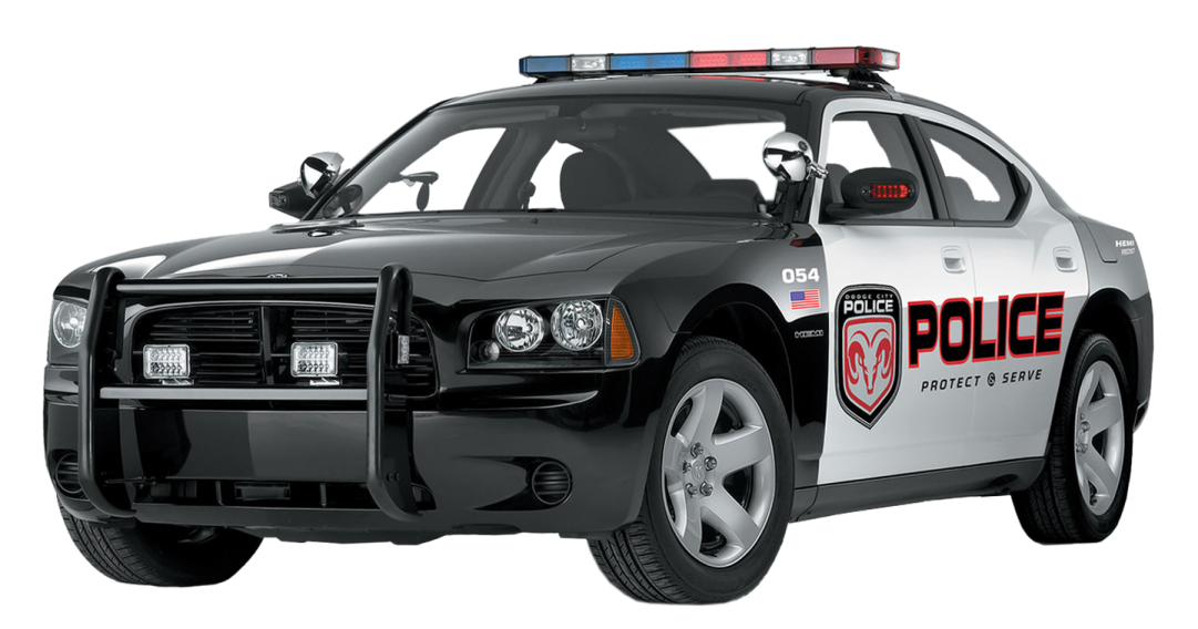 a police car on a white background