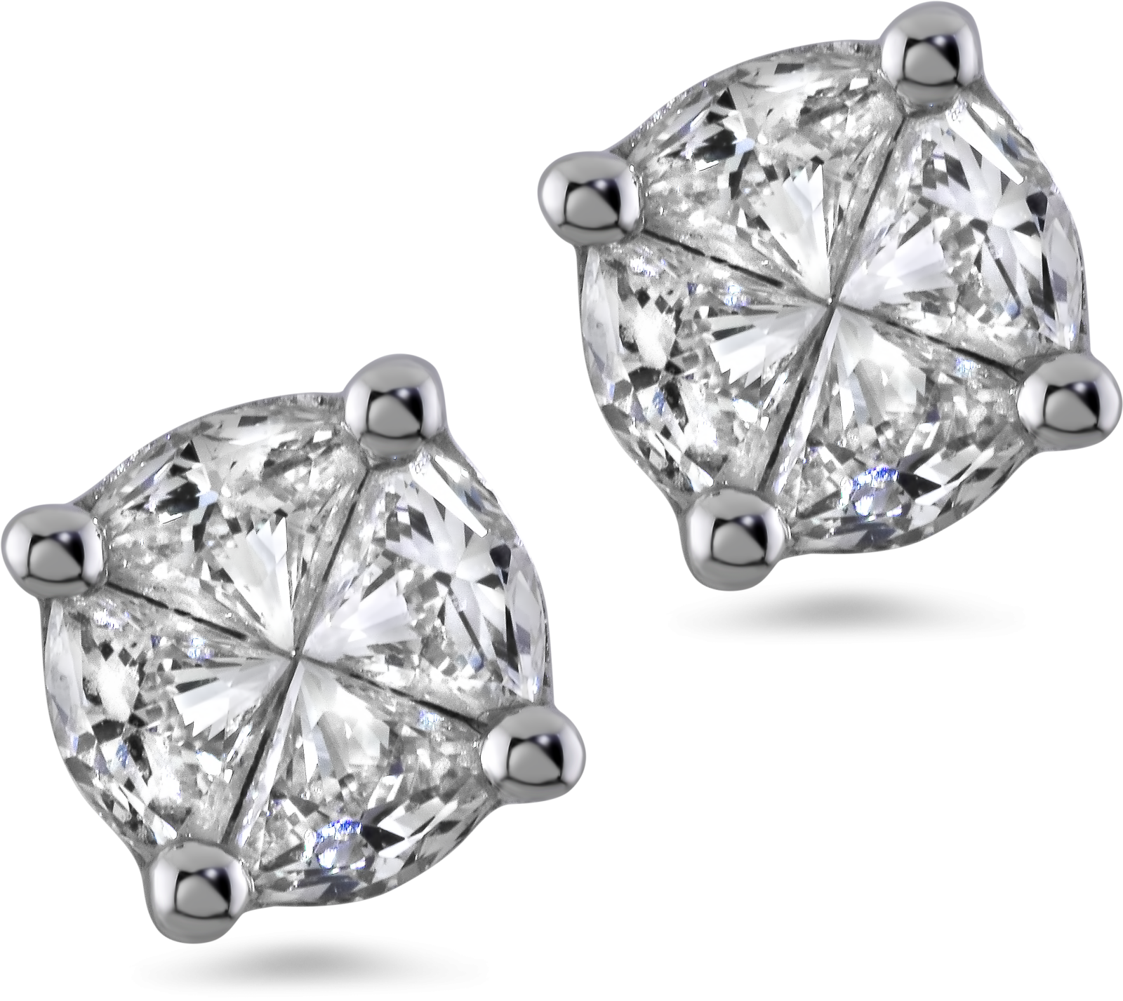 a pair of diamond stud earrings