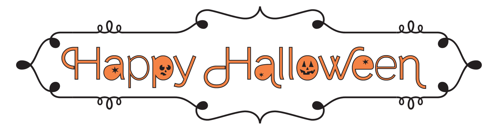 the word happy halloween on a white background