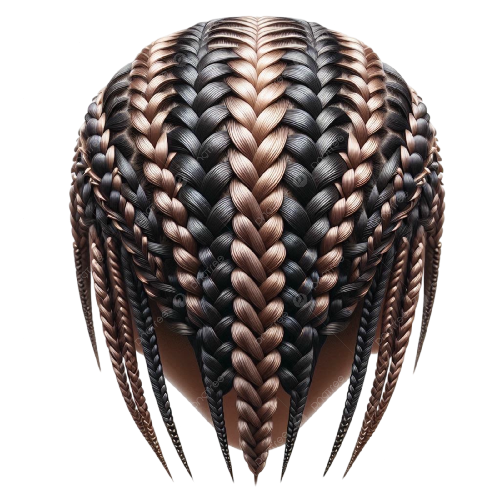 an image of a woman's head with braids