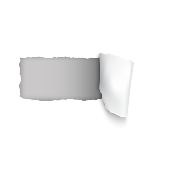 a piece of torn paper on a white background