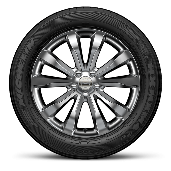 an all season tire on a white background