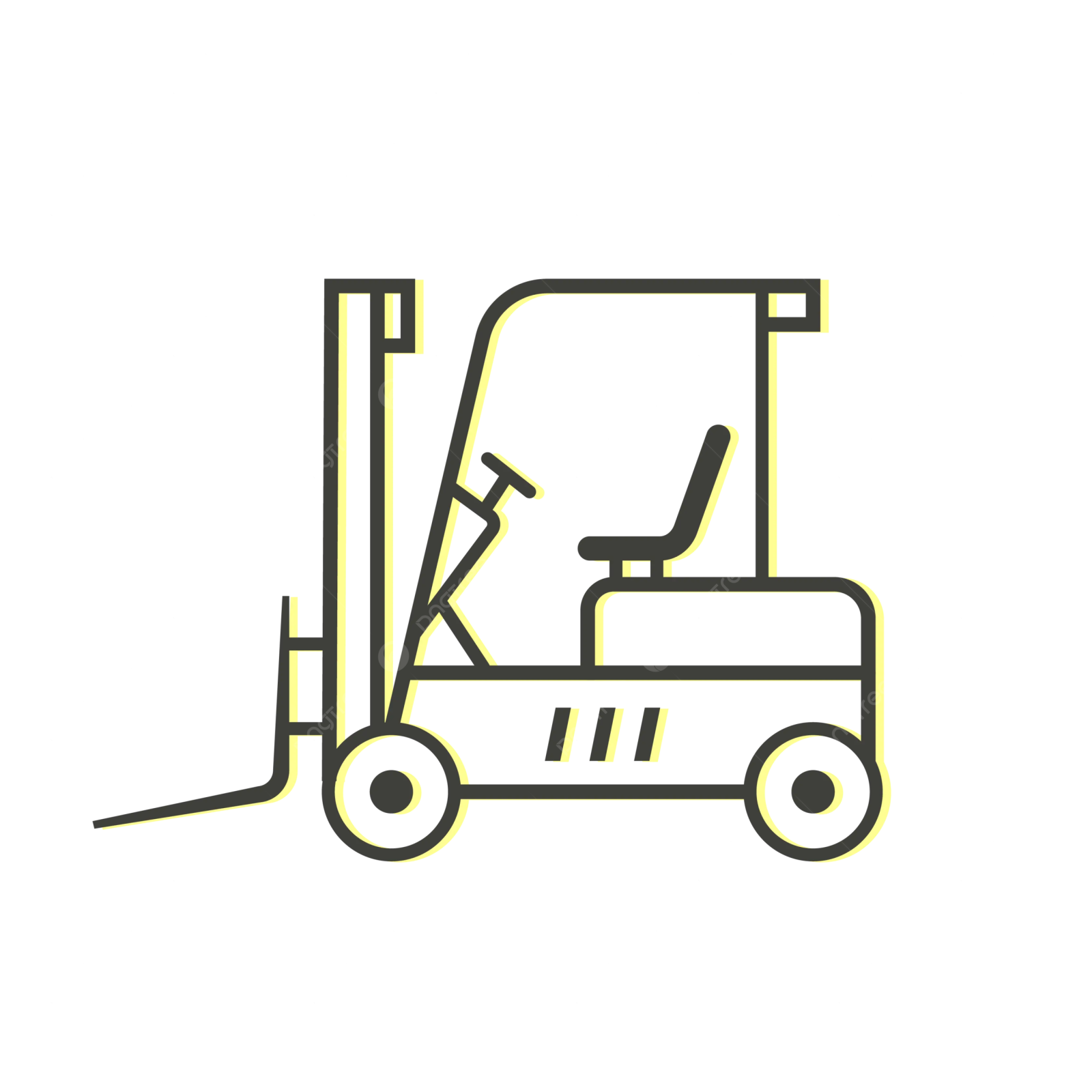 fork truck line icon, vector sign, outline concept design illustration