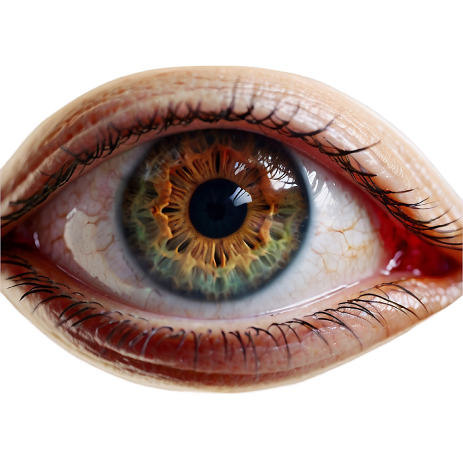 a close up view of a human eye