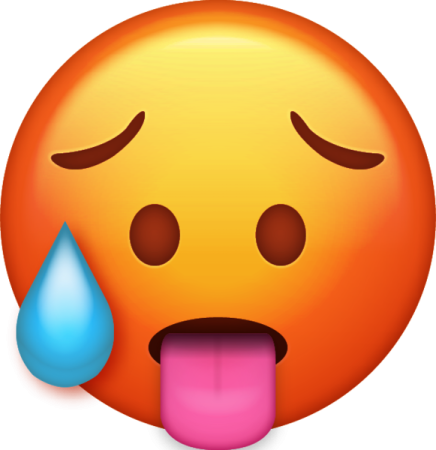 a smiley face with a teary expression