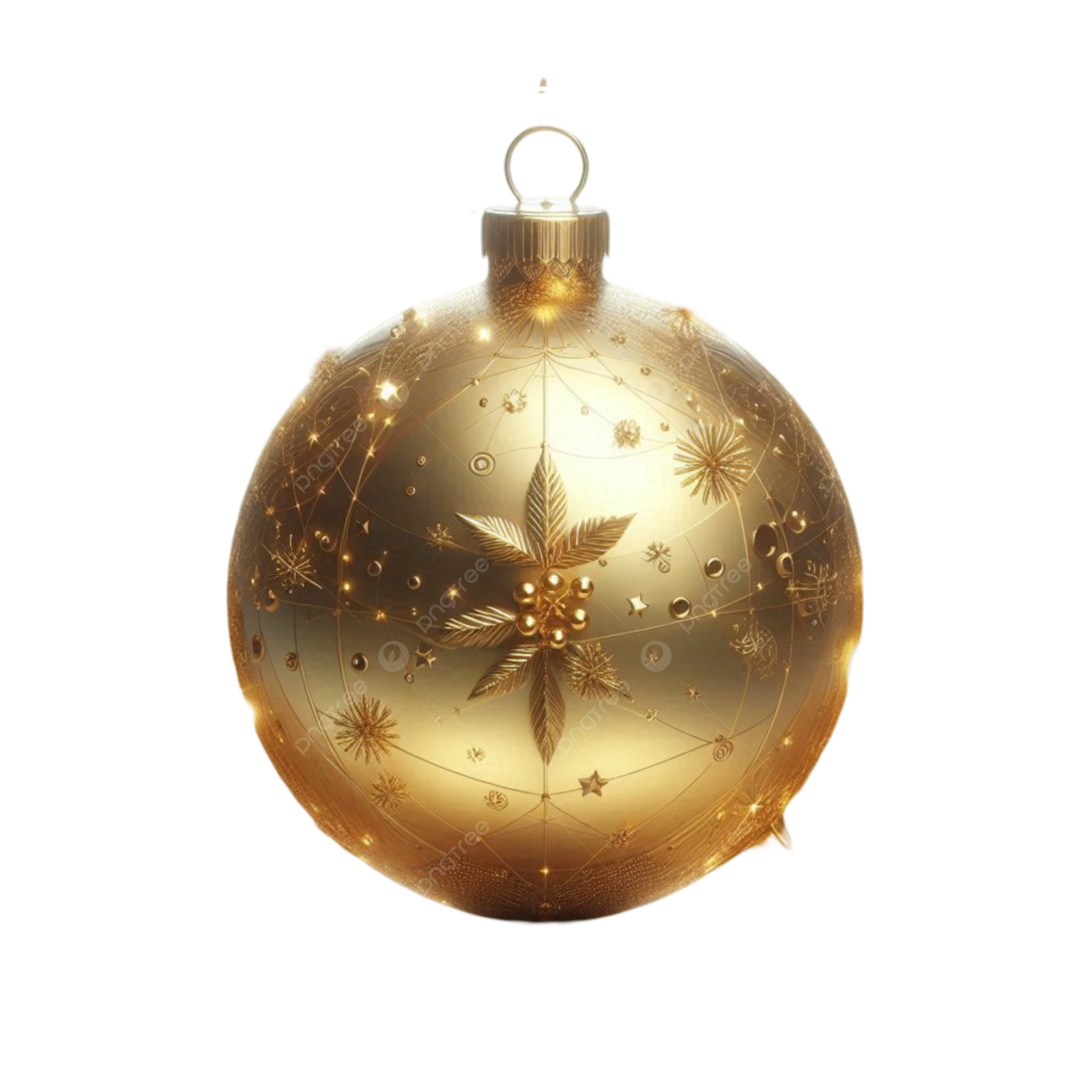 a golden christmas ball on a white background