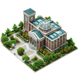 an image of a house with trees and bushes