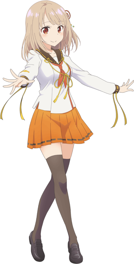a girl in a school uniform