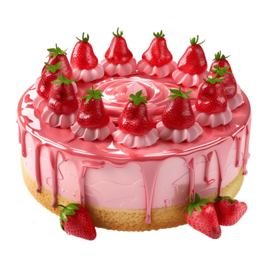 a cake with strawberries on top of it