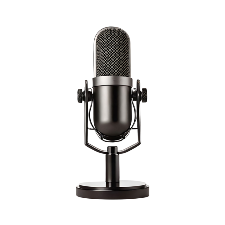 a microphone on a white background