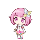 a drawing of a girl with pink hair