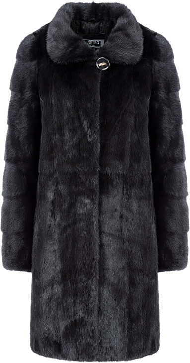 a black fur coat on a white background