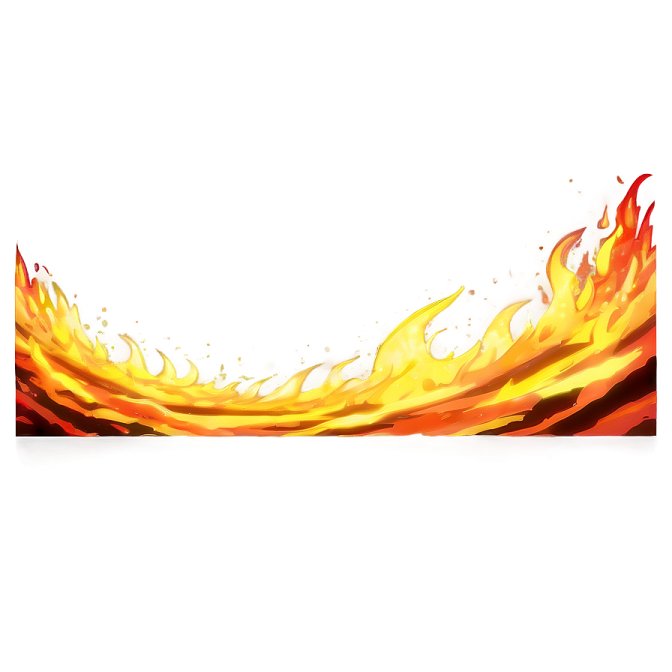 a fire flame banner on a white background