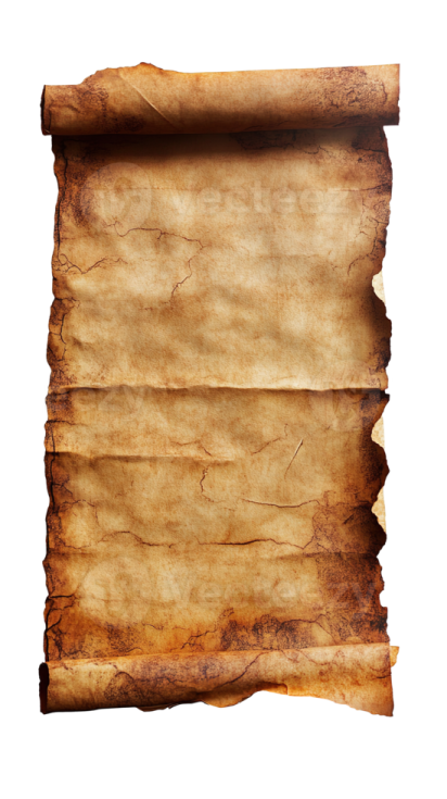 a piece of old paper on a white background