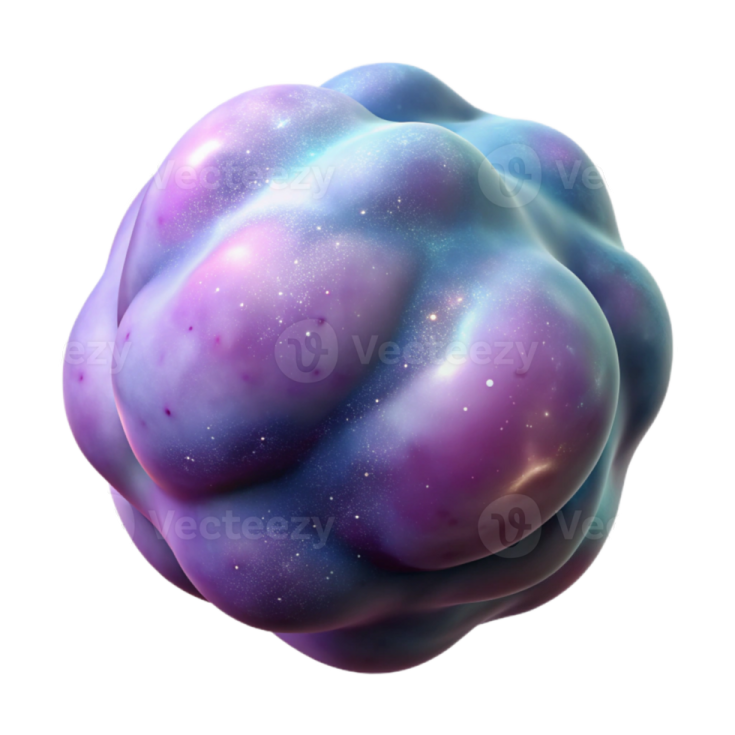 a purple and blue sphere with stars on it