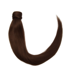 a brown hair extension on a white background