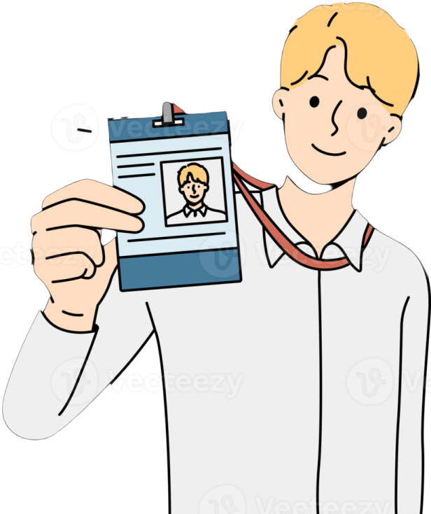 a man holding up a clipboard