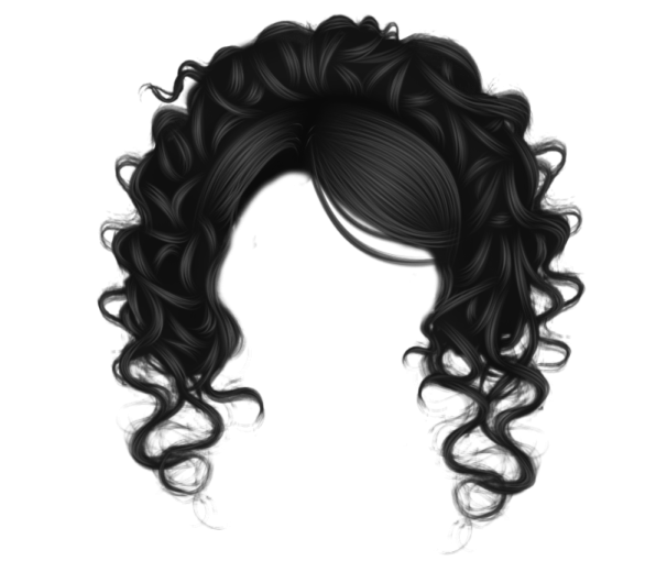 a black and white drawing of a woman's hair