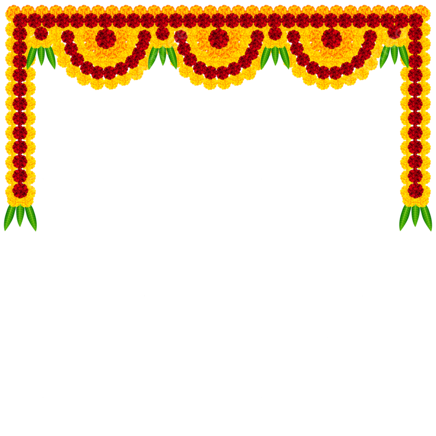 a frame with flowers and leaves on it