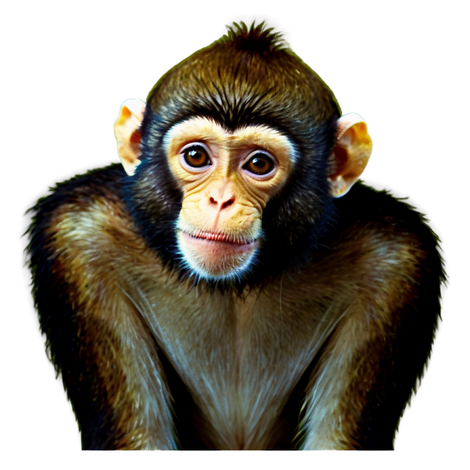 a painting of a monkey on a white background