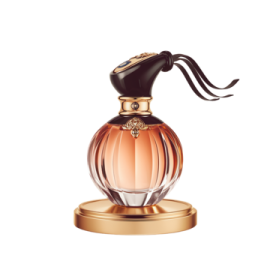 a bottle of perfume on a white background
