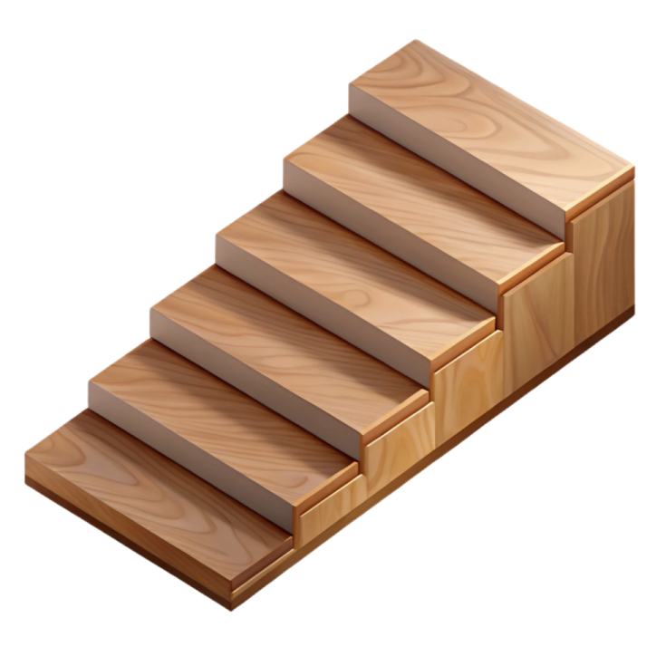 an illustration of a wooden stair