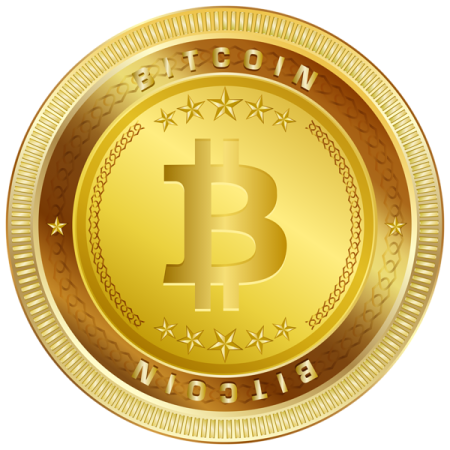 a golden bit coin with stars around it