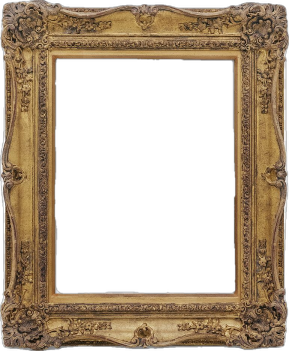 antique gold frame isolated on white background photo