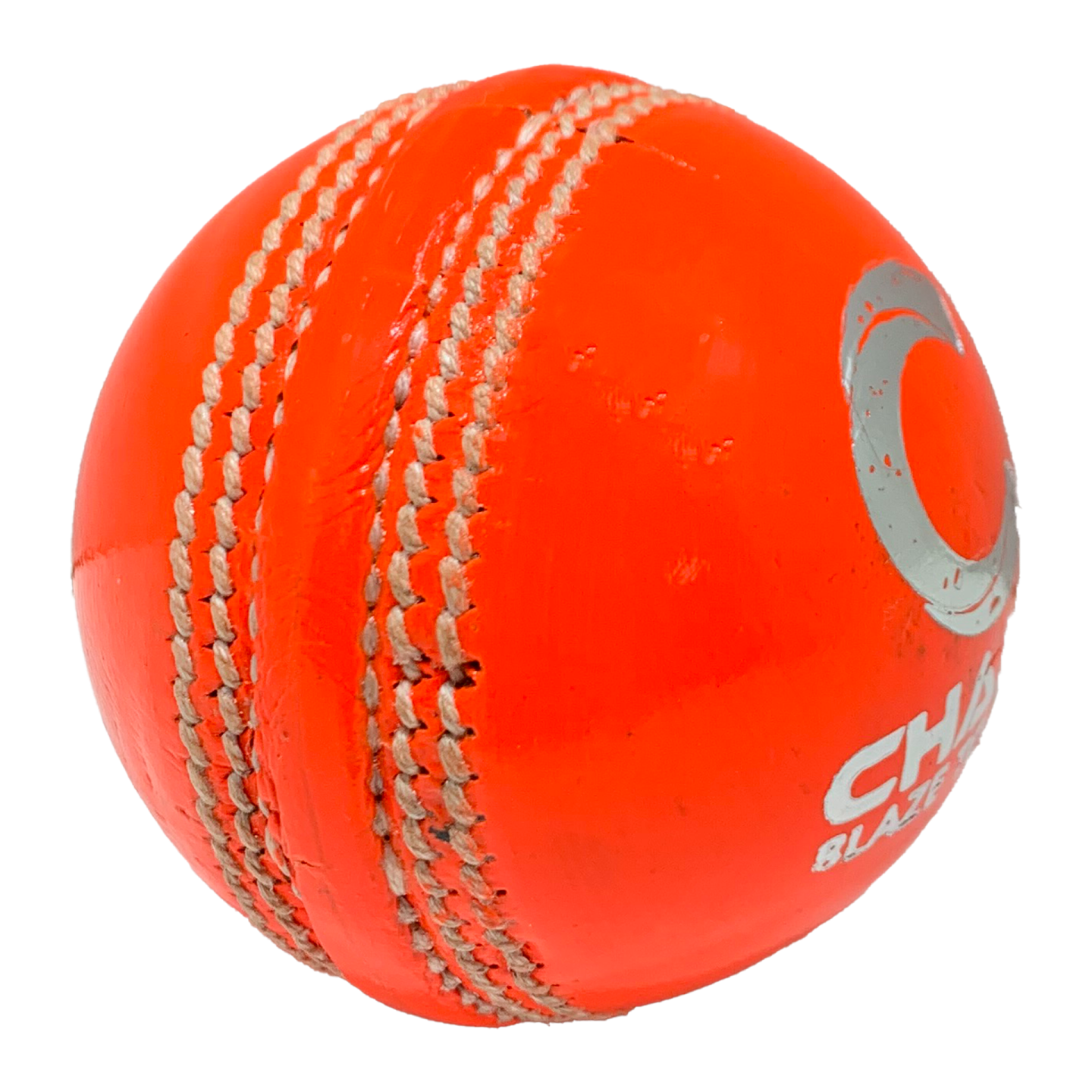 a red cricket ball on a white background