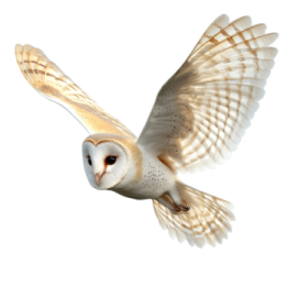 an owl flying through the air