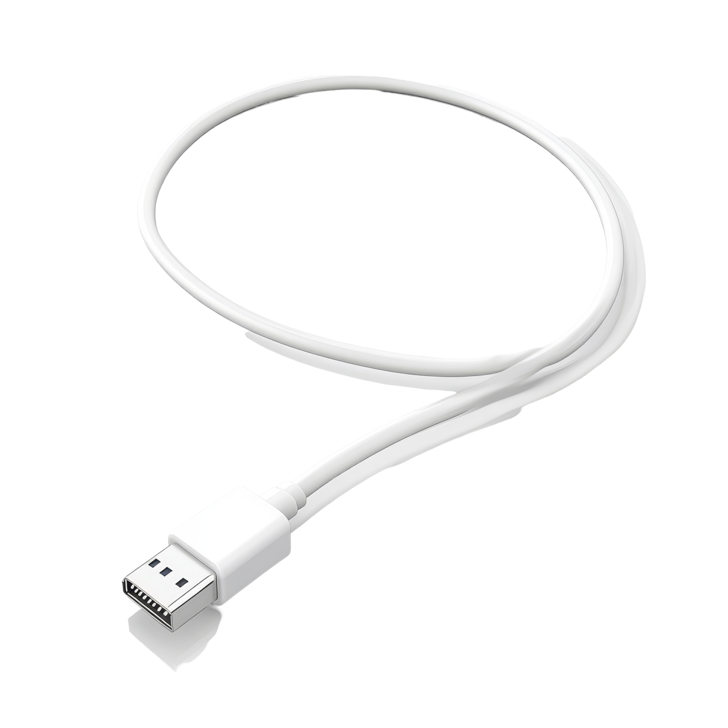 a white usb cable that is connected to an iphone