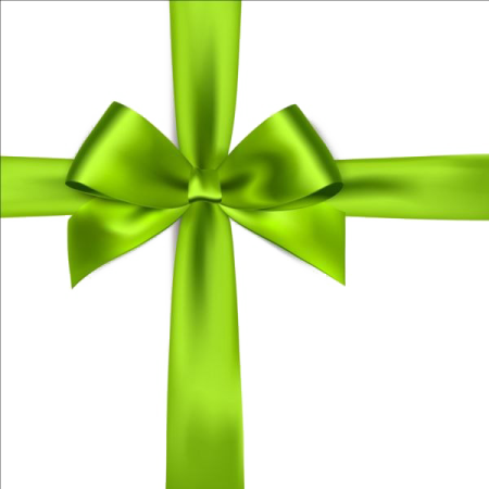 a green ribbon on a white background