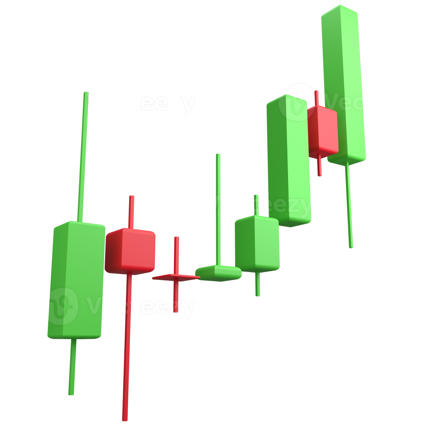 a green and red bar chart on a white background