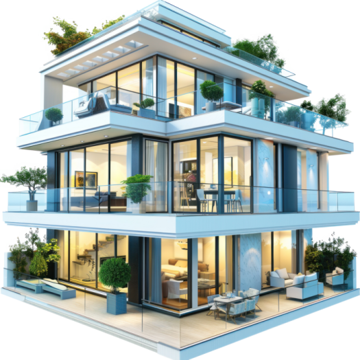 a 3d rendering of a modern house