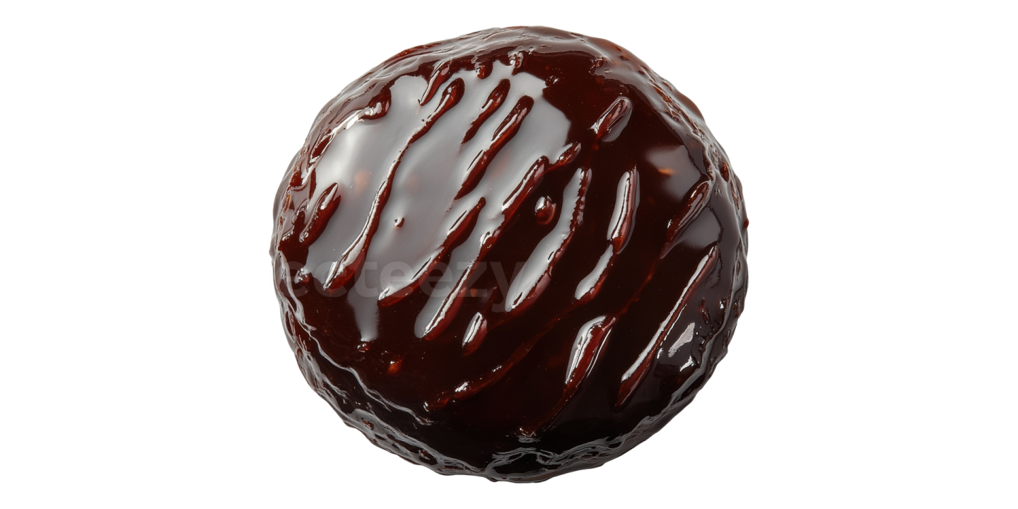 a chocolate covered chocolate ball on a white background