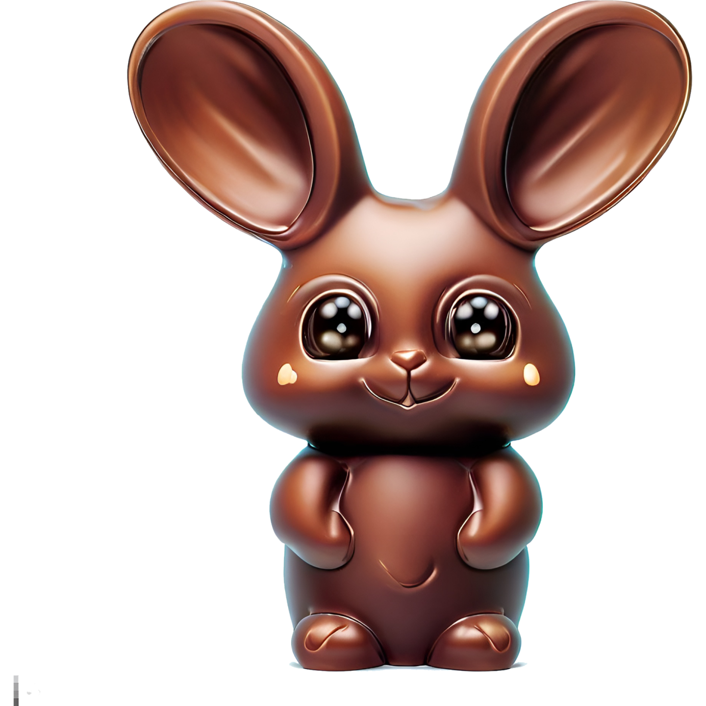 a brown bunny with big ears sitting on the ground