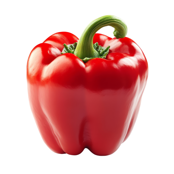 a red pepper on a white background