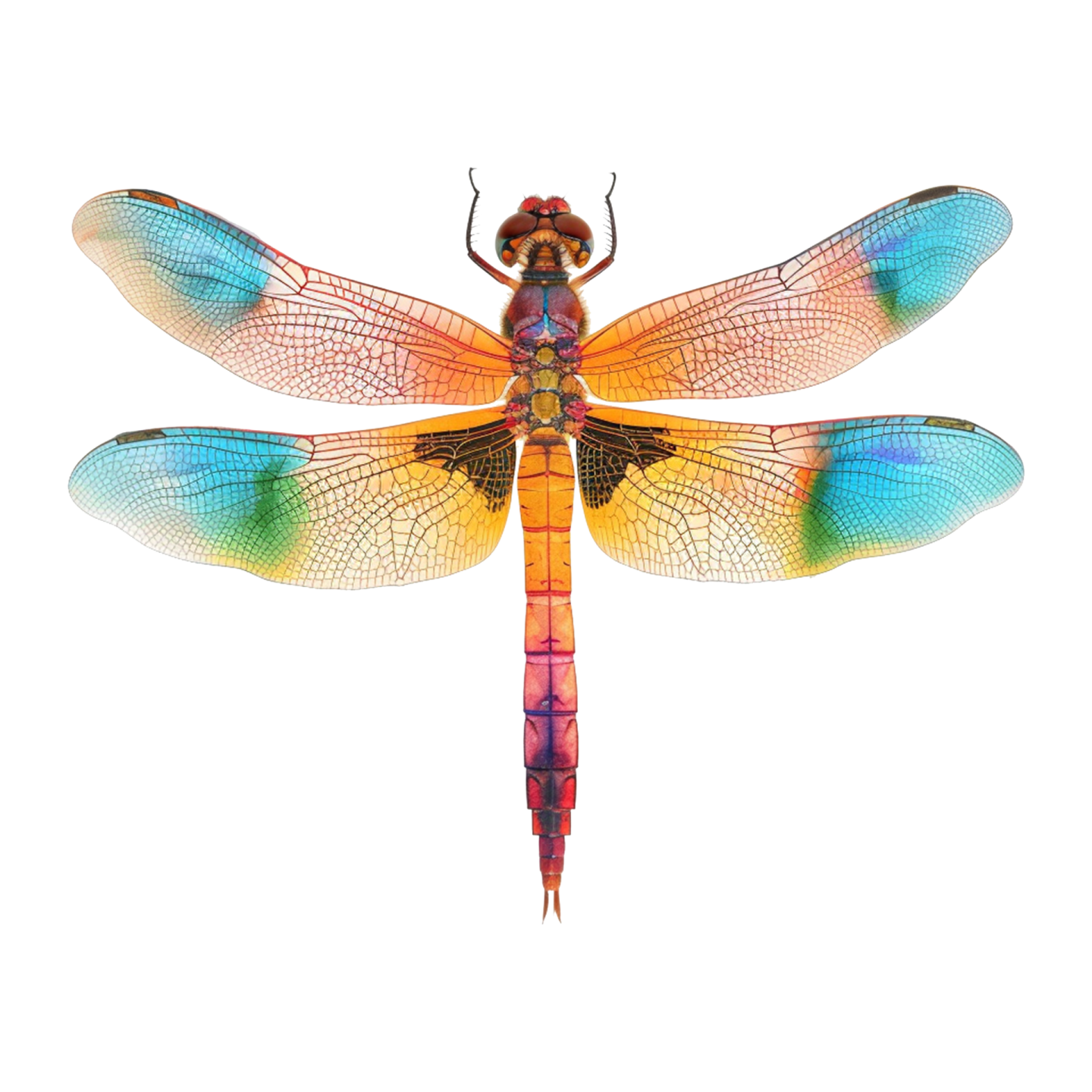 a colorful dragon on a white background