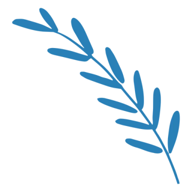a blue branch on a white background