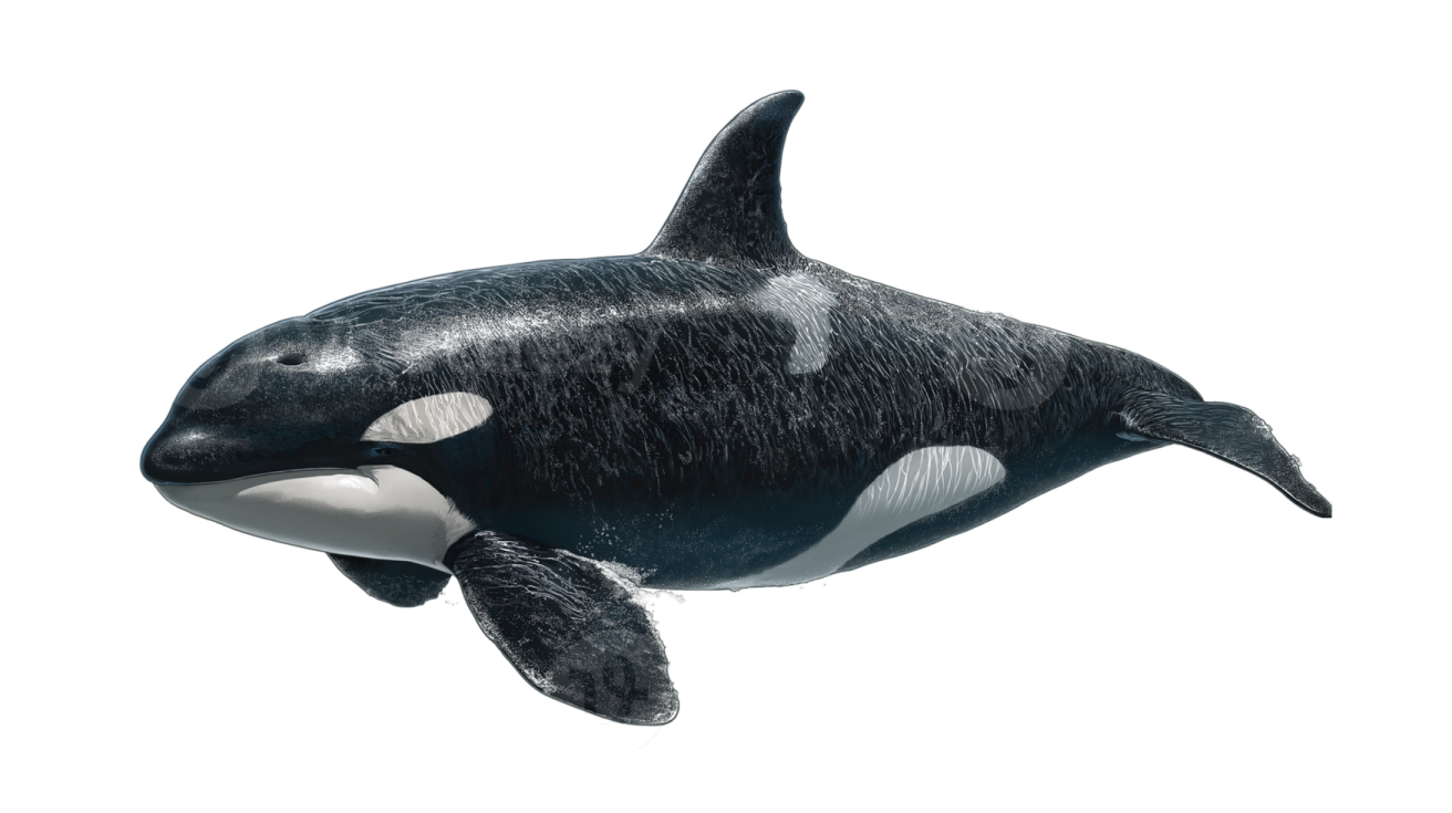 a black and white killer whale in the ocean