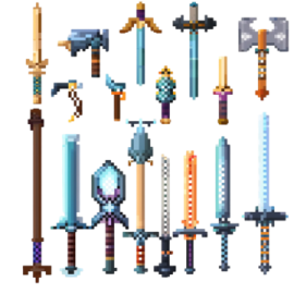 a set of different types of swords