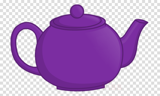a purple teapot on a transparent background