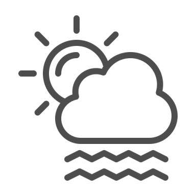 a cloud with sun and rain icon