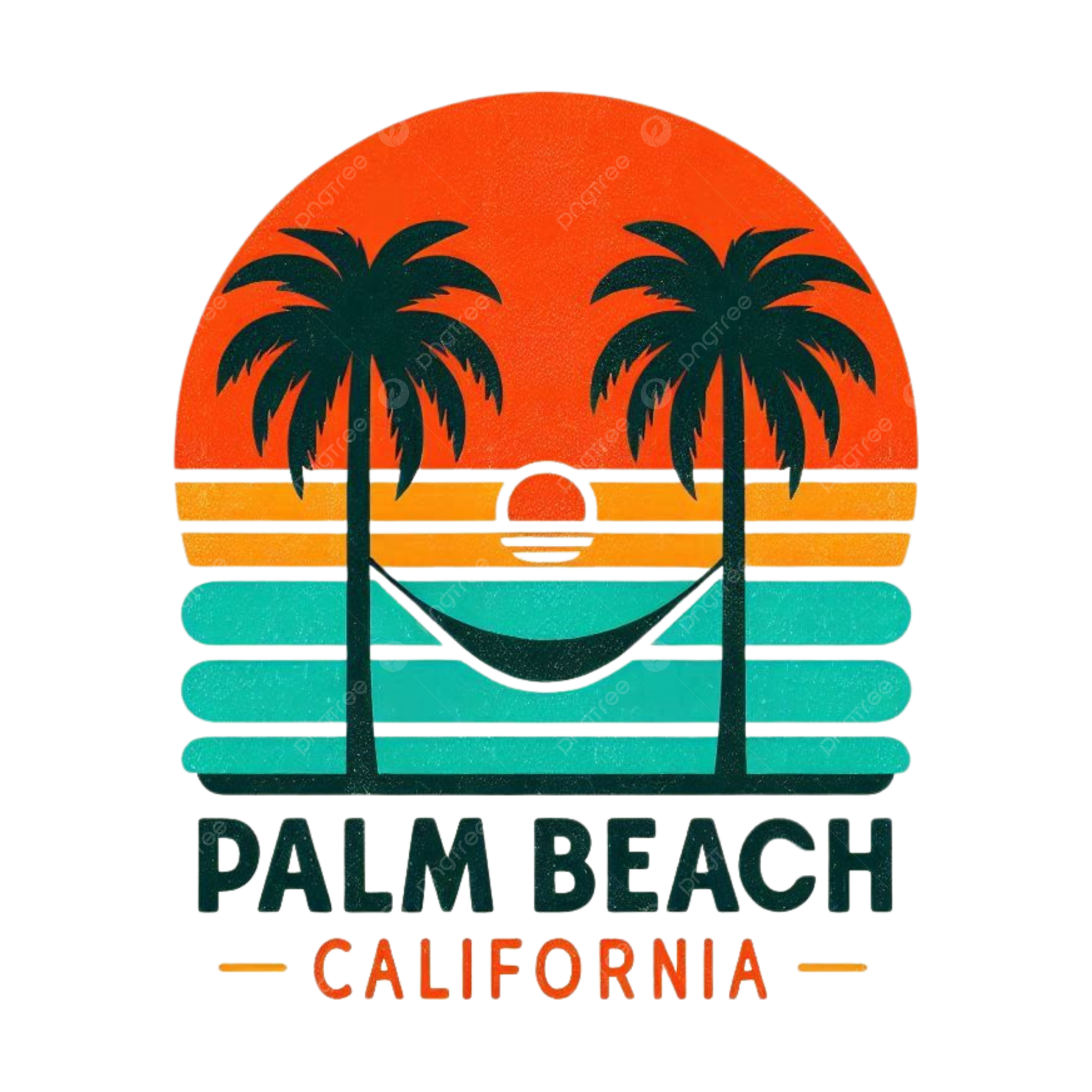 palm trees and a ham on the beach in california