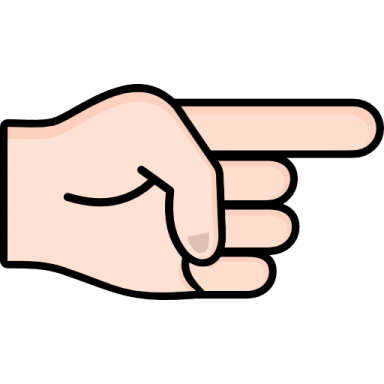a hand pointing to the right