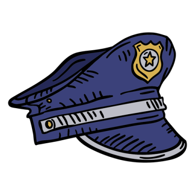 a police hat with a badge on it